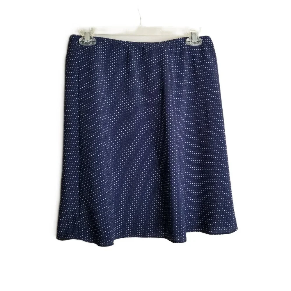 Suits Us Womens 9/10 Navy Blazer Polka Dot Skirt Suit Set Y2K Preppy